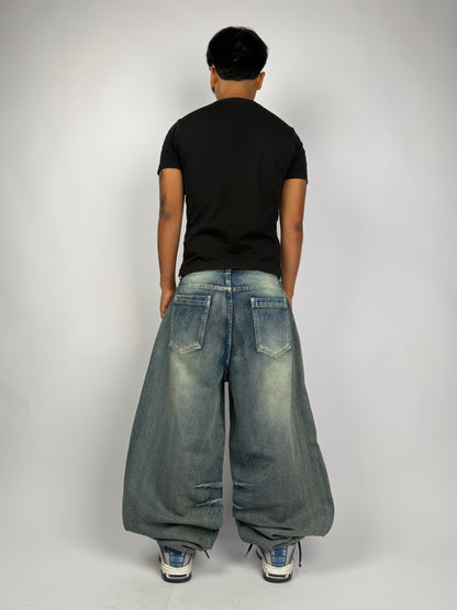 Baggy Denim azul verdoso