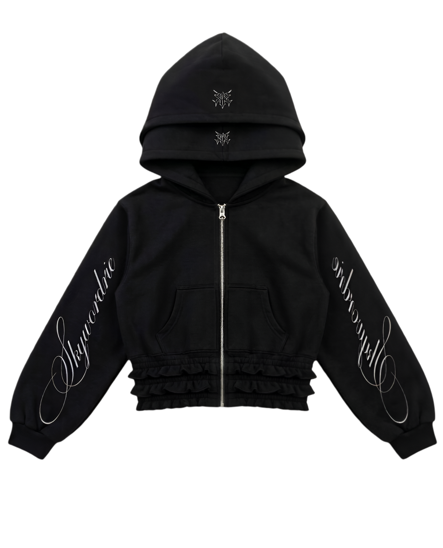 Zip Hoddie Heráldica Negra