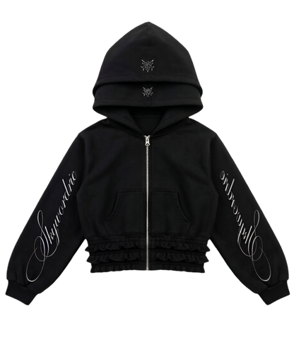 Zip Hoddie Heráldica Negra