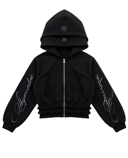 Zip Hoddie Heráldica Negra