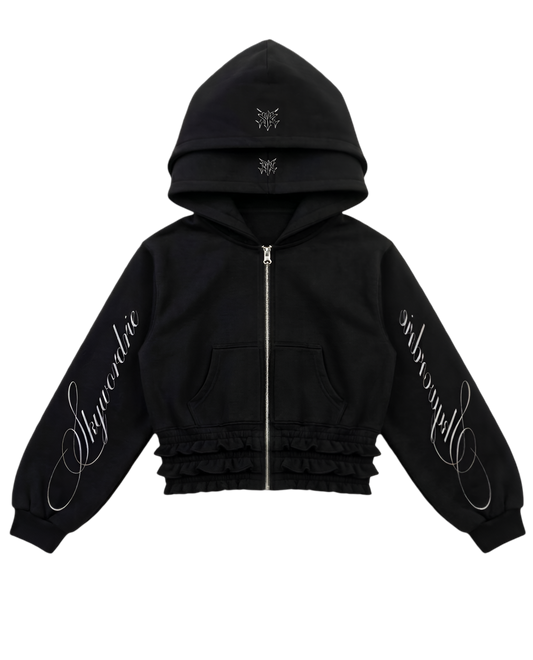 Zip Hoddie Heráldica Negra