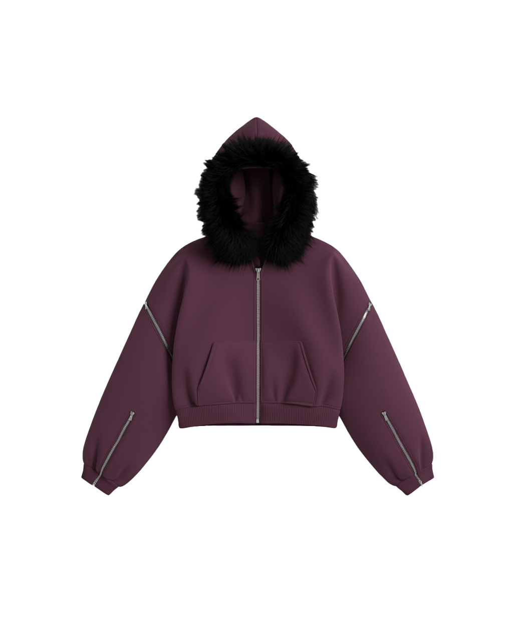 Zip Hoddie Morada Desmontable