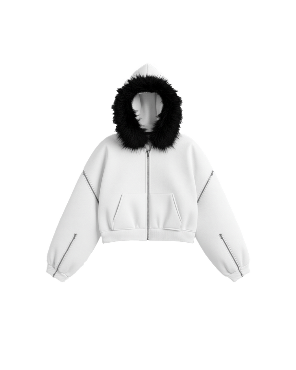 Zip Hoddie Blanca Desmontable