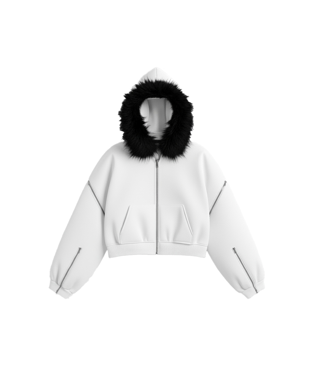 Zip Hoddie Blanca Desmontable