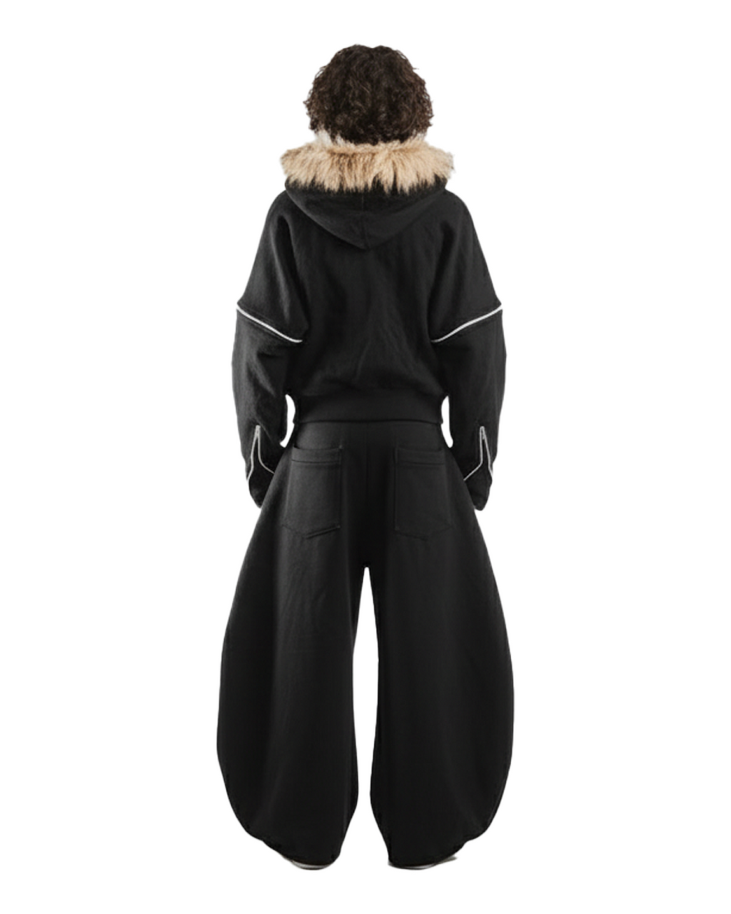 Zip Hoddie Negra Desmontable