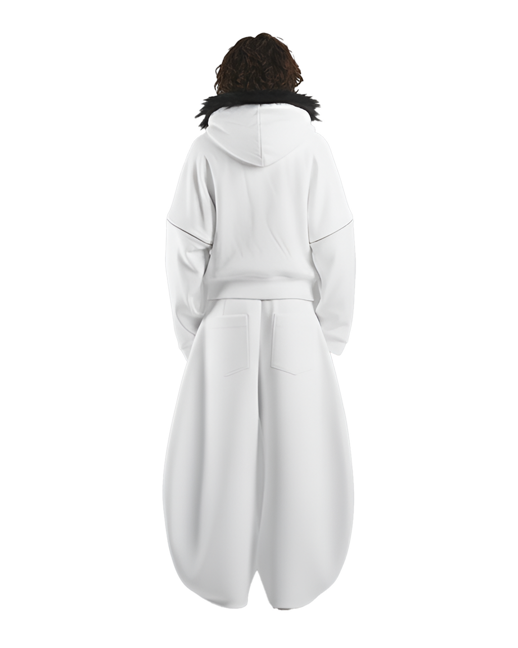 Zip Hoddie Blanca Desmontable