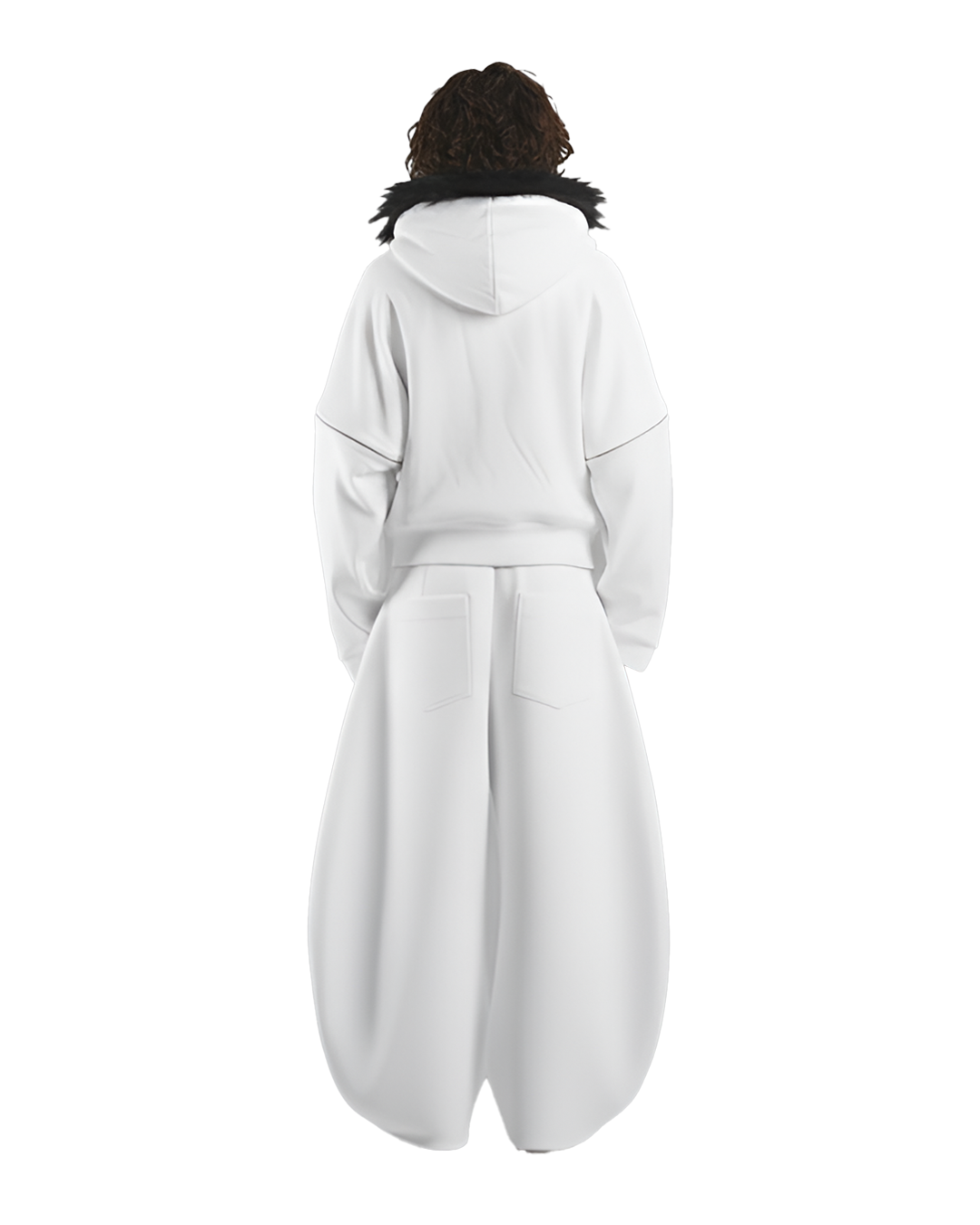 Zip Hoddie Blanca Desmontable