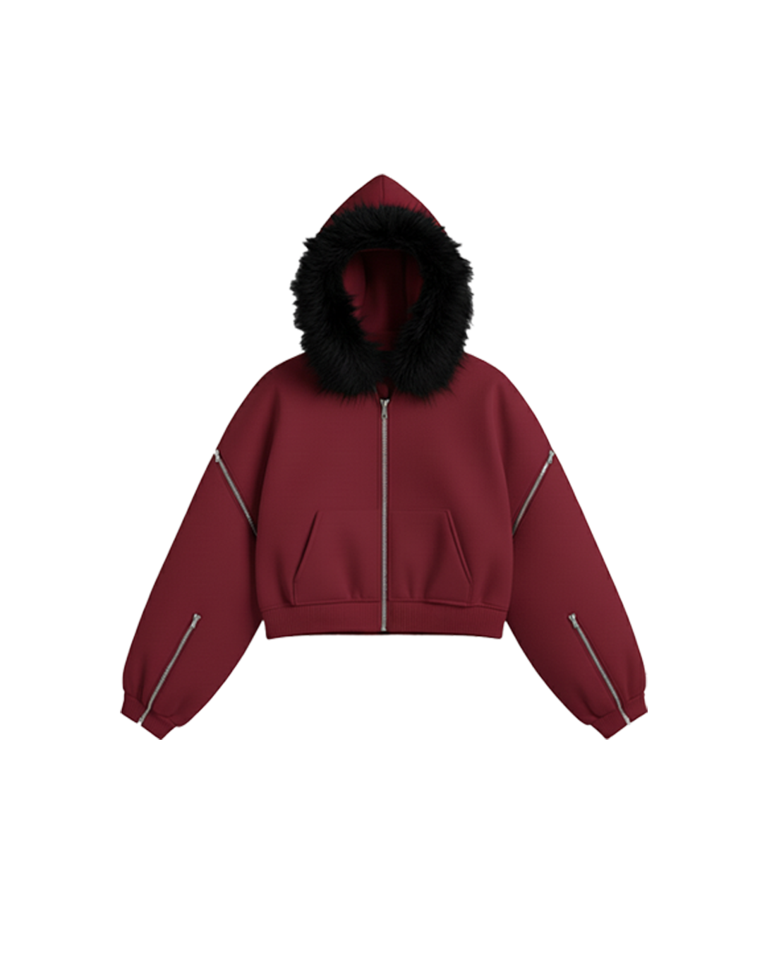 Zip Hoddie Rojo Desmontable